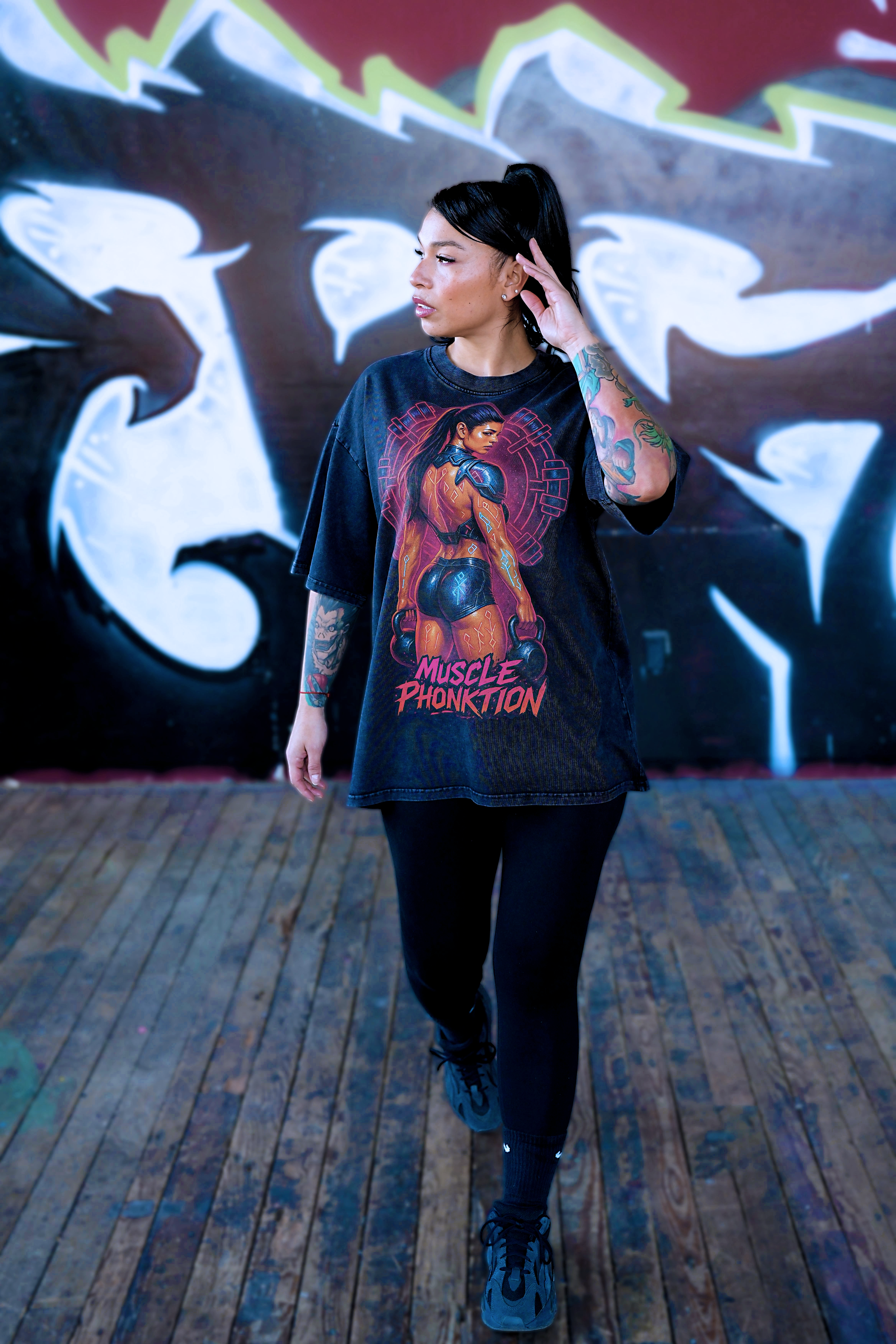 "LADY ESPANA" Heavyweight Oversize Acid Wash Tee