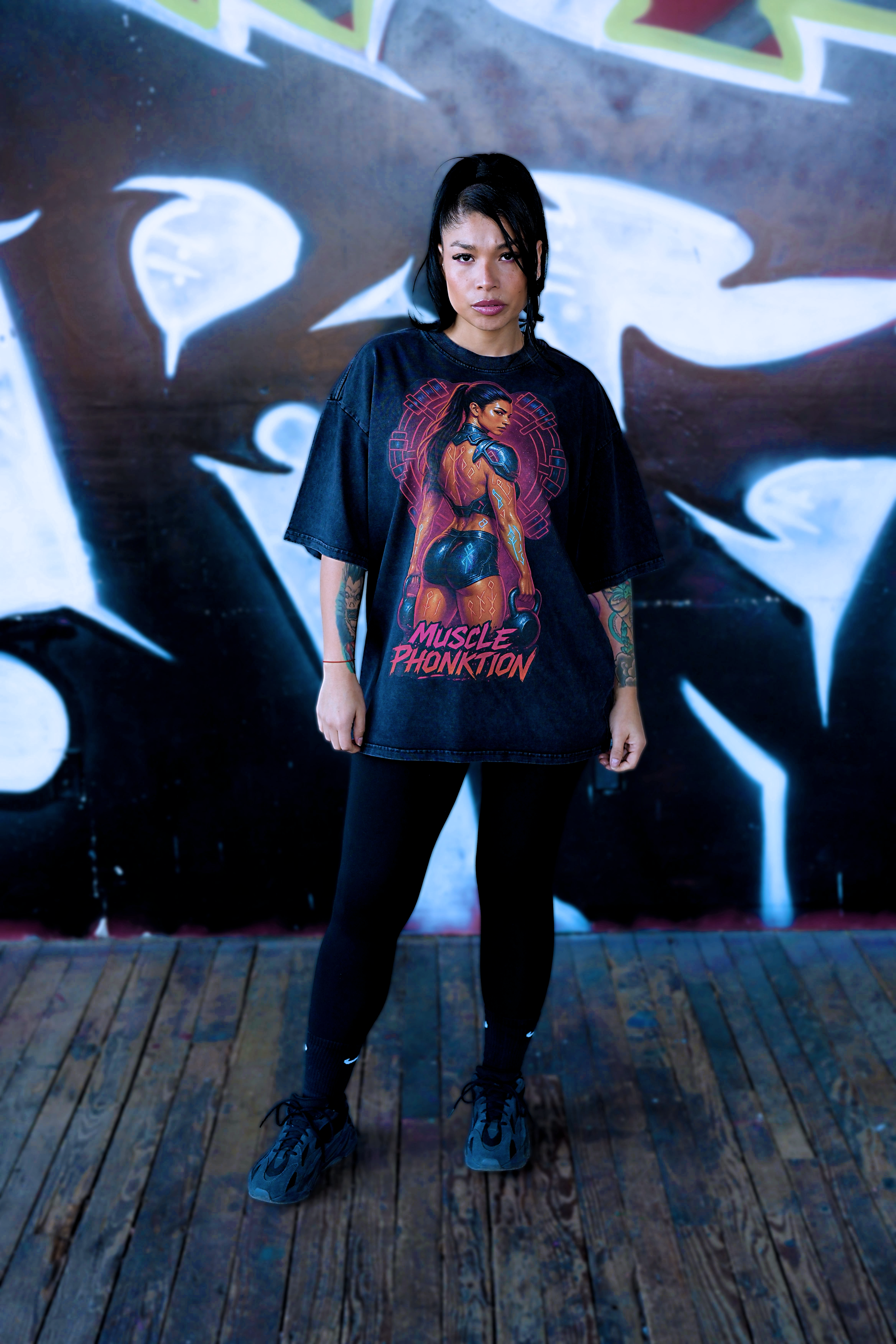 "LADY ESPANA" Heavyweight Oversize Acid Wash Tee