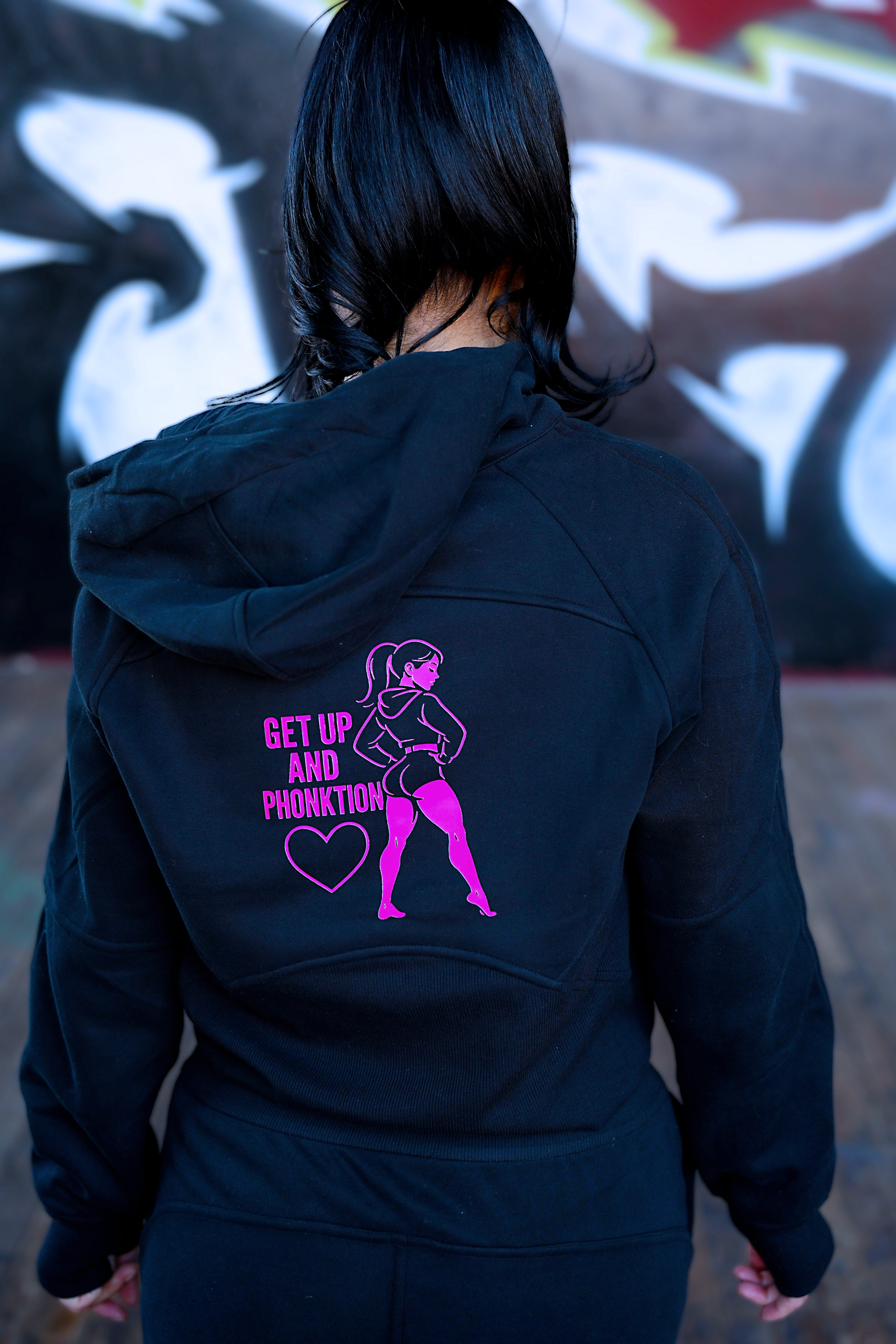 "PHONK-ETTE" Cropped Half-Zip Hoodie