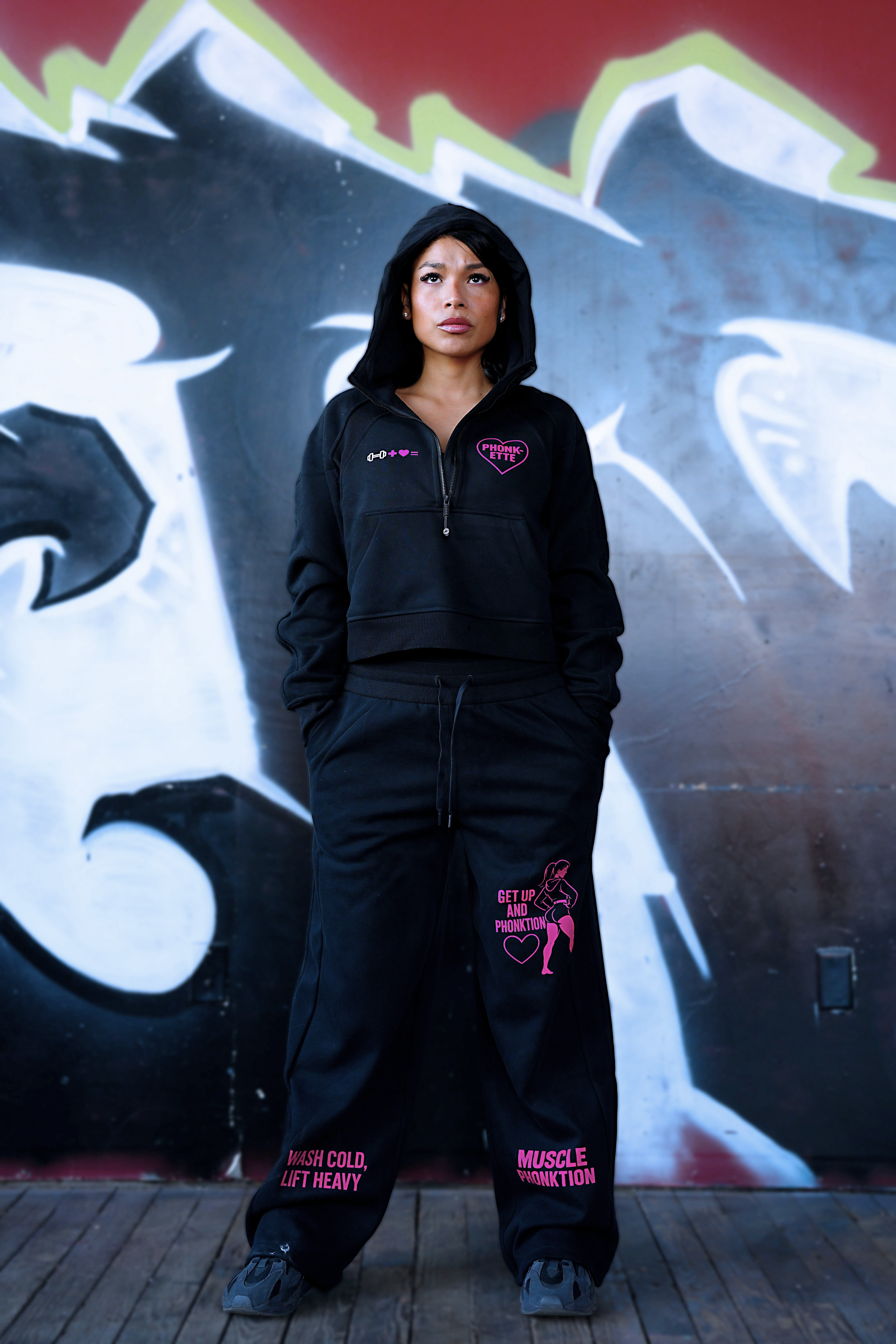 "PHONK-ETTE" Drawstring Straight-Leg Sweatpants